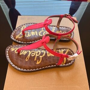 Sam Edelman Little Girl Pink Flip Flop Thong Sandal With Strap Size 12c